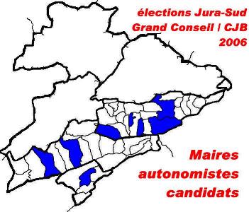 carte des maires autonomistes candidats